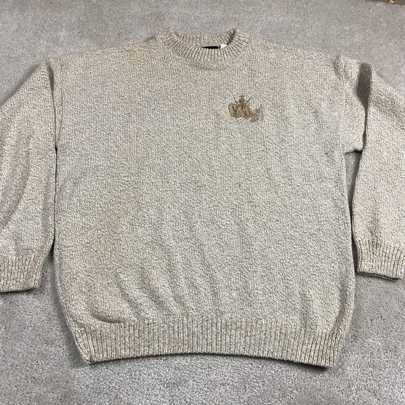 Nascar Other - Vintage Buckshot Racing Sweater Mens XL Beige Knit Crewneck Nascar 90s Jones 00